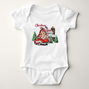 Festive Christmas farm Holiday boy Baby Bodysuit