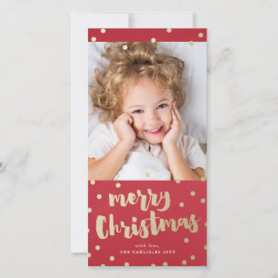 Festive Christmas faux foil photo card