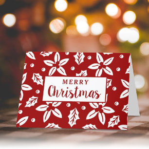 Festive Christmas Flowers Holiday Card