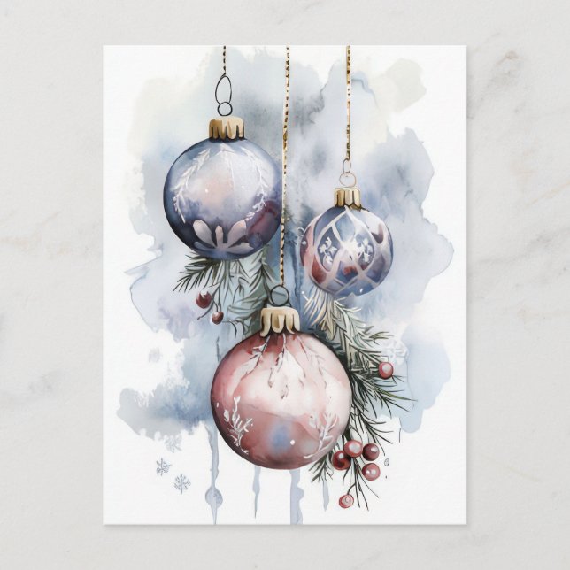 Festive Christmas Garland Greeting Card (Front)