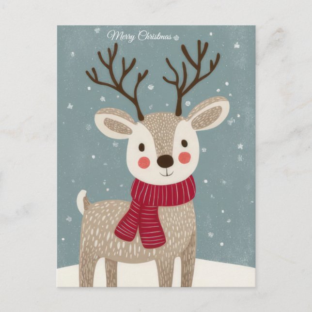 Festive Christmas Garland Greeting Card (Front)