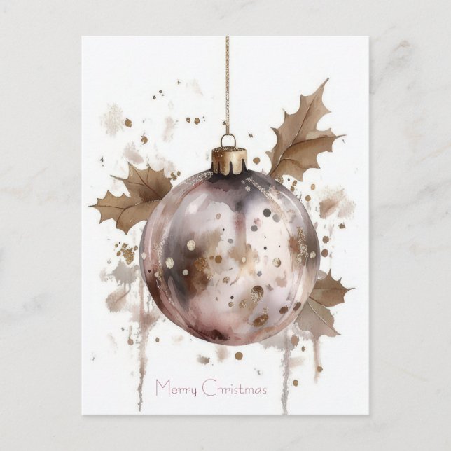 Festive Christmas Garland Greeting Card (Front)