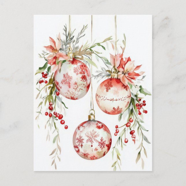 Festive Christmas Garland Greeting Card (Front)