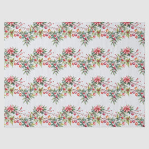 Festive Christmas Garland in Watercolor Tissue Paper