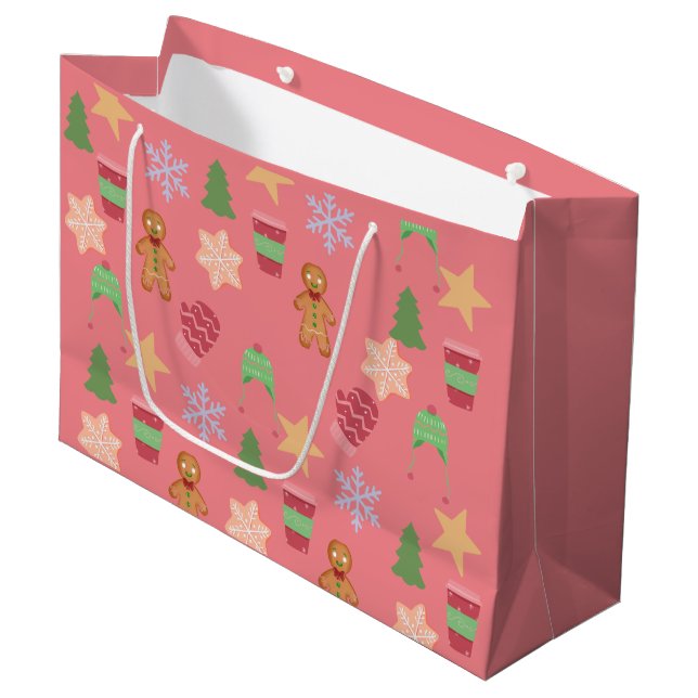 Festive Christmas Gift Bag (Front Angled)