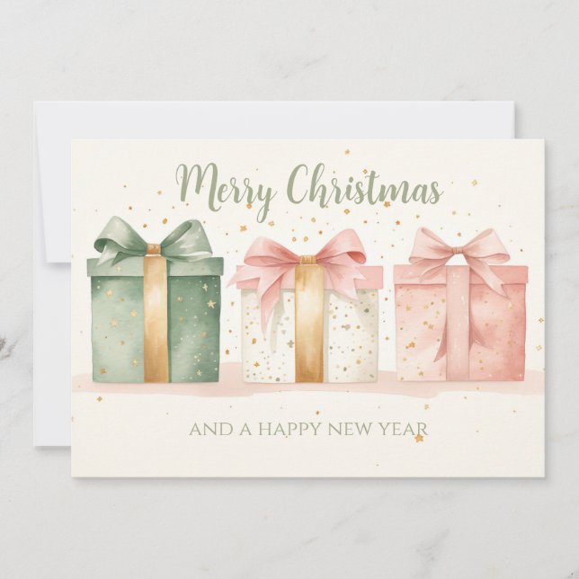 Festive Christmas Gift Greeting Card (Front)