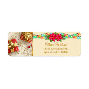 Festive Christmas Gifts Poinsettia & Lights Return