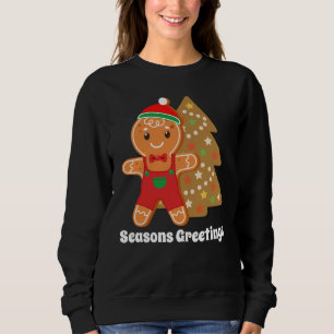 Festive Christmas gingerbread add text Sweatshirt