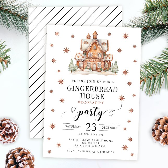 Festive Christmas Gingerbread Decorating Party Invitation (Creator Uploaded)