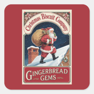 Festive Christmas Gingerbread gems Square Sticker