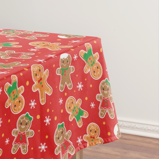 Festive Christmas gingerbread tiled pattern Tablecloth (In Situ)