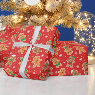 Festive Christmas gingerbread tiled pattern Wrapping Paper