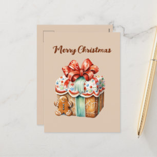 Festive Christmas gingerbread watercolor Holiday