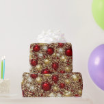 Festive Christmas Glitter Patter Wrapping Paper<br><div class="desc">This Christmas theme wrapping paper pattern features red gold and white holiday glitter and sparkles.</div>
