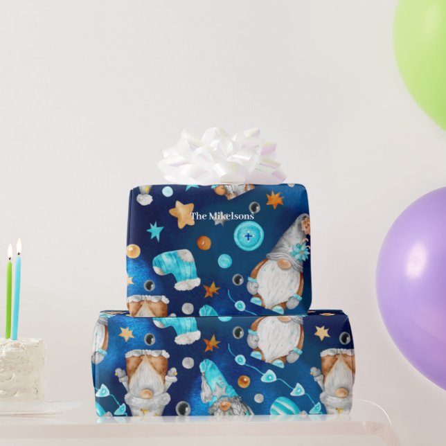 Festive Christmas Gnome Wrapping Paper (Party Gifts)