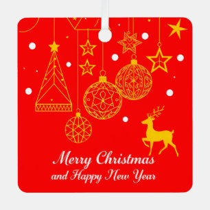 Festive Christmas Graphic With Ornaments