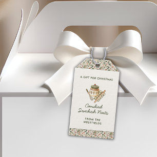 Festive Christmas Greenery Red Berries Food Gift Tags