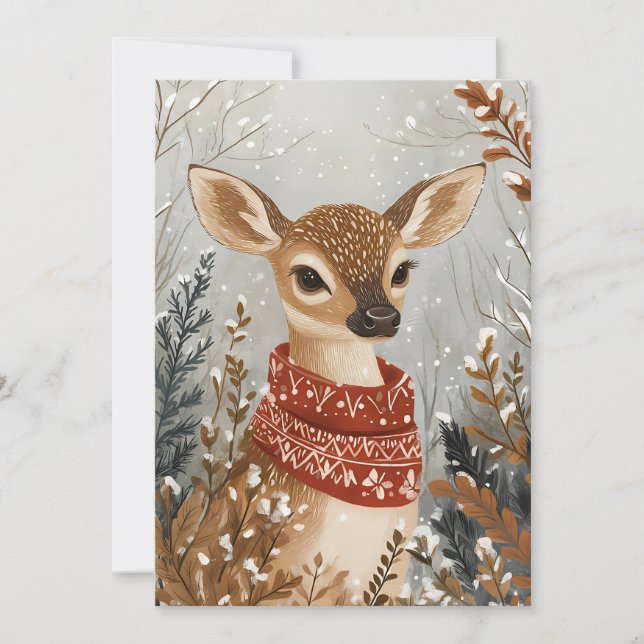 Festive Christmas Greeting Card Christmas Deer (Front)