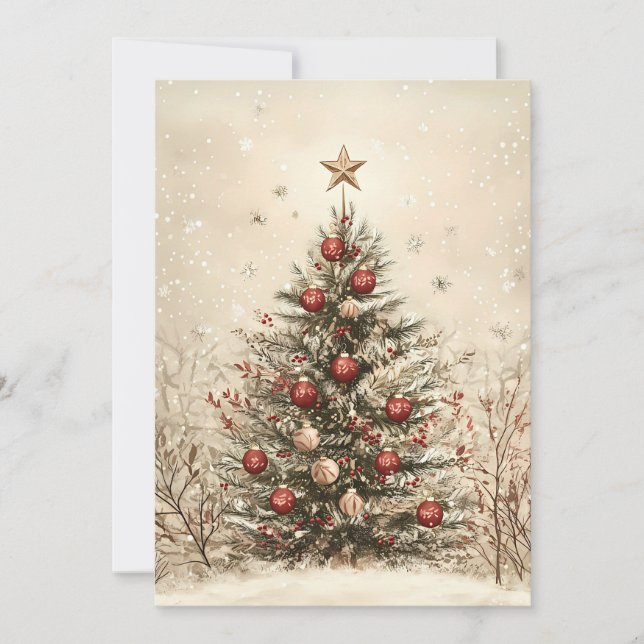 Festive Christmas Greeting Card Christmas Tree (Front)