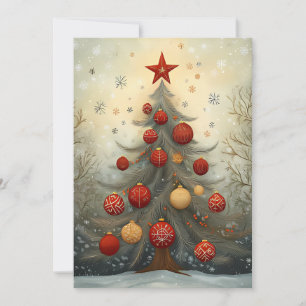 Festive Christmas Greeting Card Christmas Tree