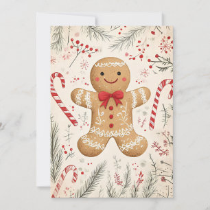 Festive Christmas Greeting Card Gingerbread Man