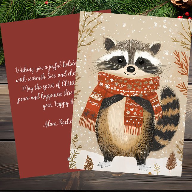 Festive Christmas Greeting Card Racoon (Creator Uploaded)