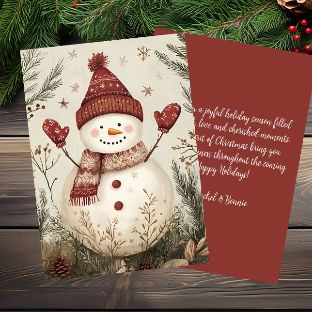 Festive Christmas Greeting Card Snowman (Creator Uploaded)