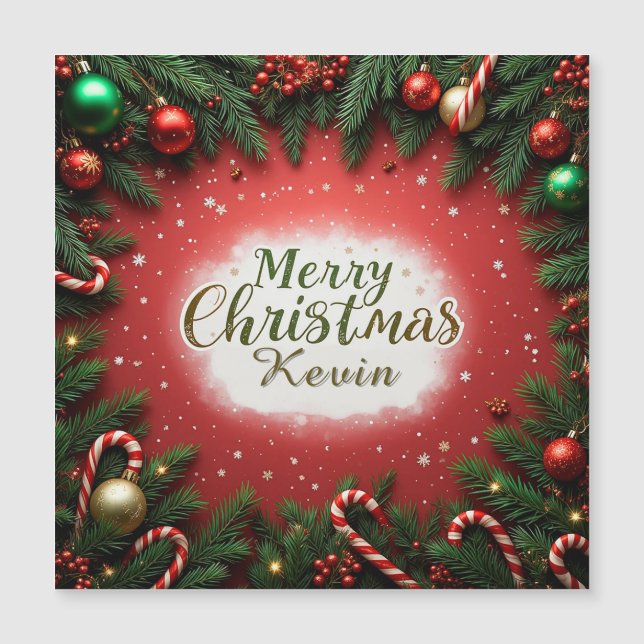 Festive Christmas Greeting Card with Decorations (Front)