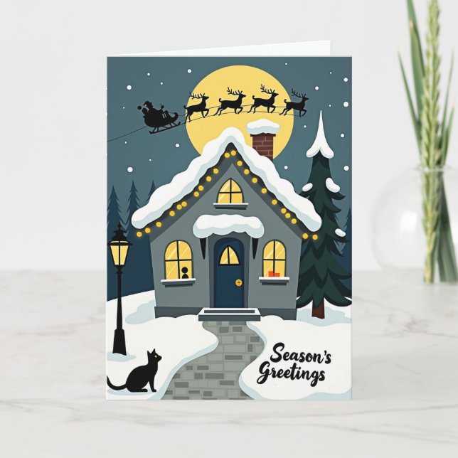 Festive Christmas Greetings Card (Front)