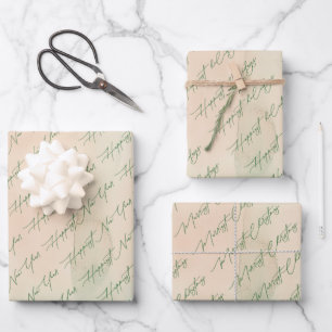 Festive Christmas Greetings Holiday Wrapping Paper Sheet
