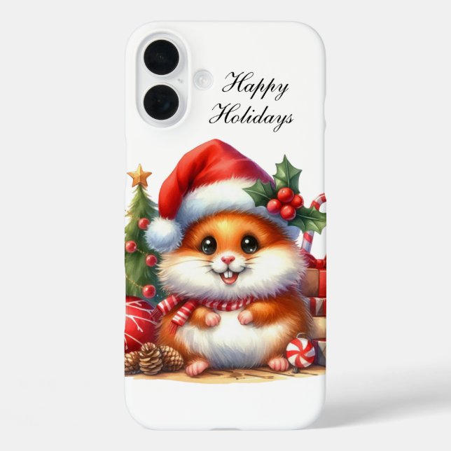 Festive Christmas Hamster customisable  Case-Mate iPhone Case (Back)