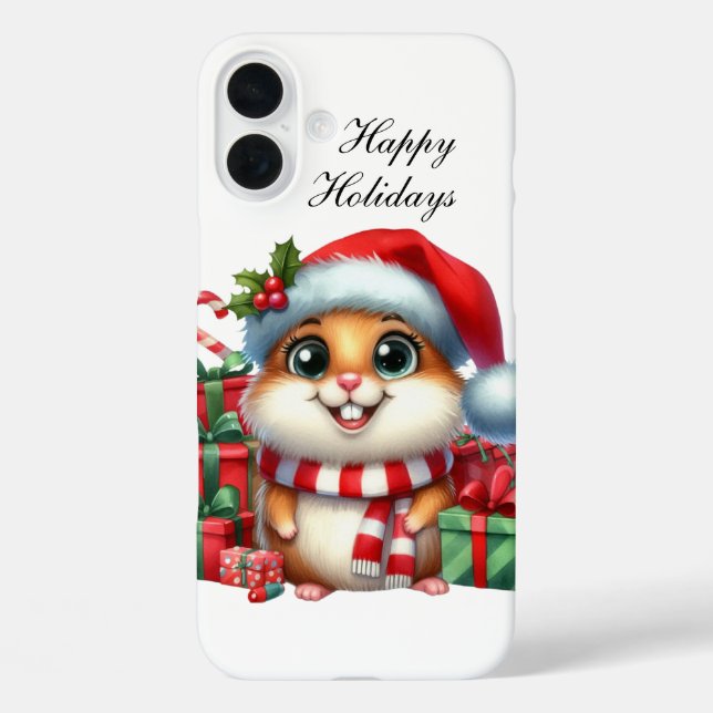 Festive Christmas Hamster customisable  Case-Mate iPhone Case (Back)