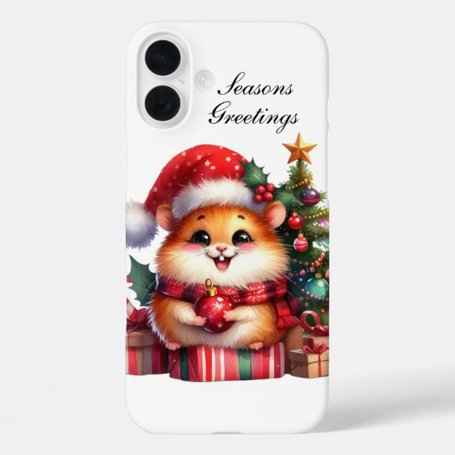 Festive Christmas Hamster customisable  Case-Mate iPhone Case (Back)
