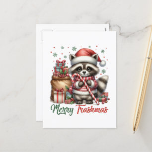 Festive Christmas Holiday add message racoon 