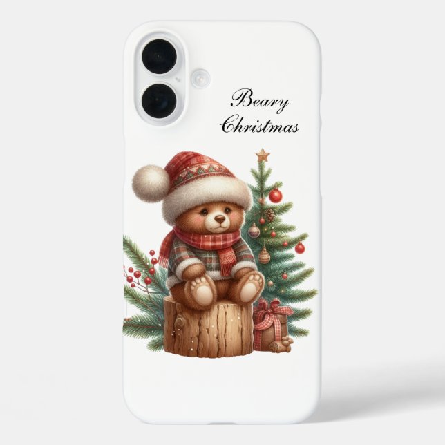 Festive Christmas Holiday bear  Case-Mate iPhone Case (Back)