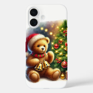 Festive Christmas Holiday bear iPhone 16 Case