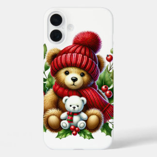 Festive Christmas Holiday bear iPhone sixteen 16 Plus Case