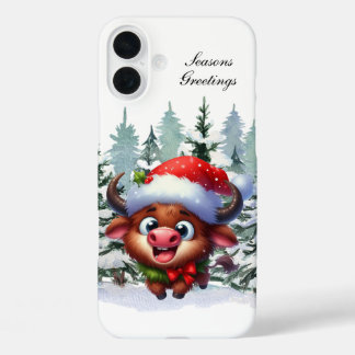 Festive Christmas Holiday buffalo iPhone 16 Plus Case