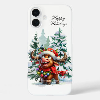 Festive Christmas Holiday buffalo iPhone 16 Plus Case