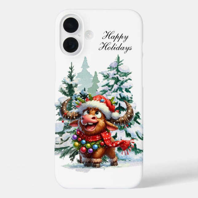 Festive Christmas Holiday buffalo Case-Mate iPhone Case (Back)