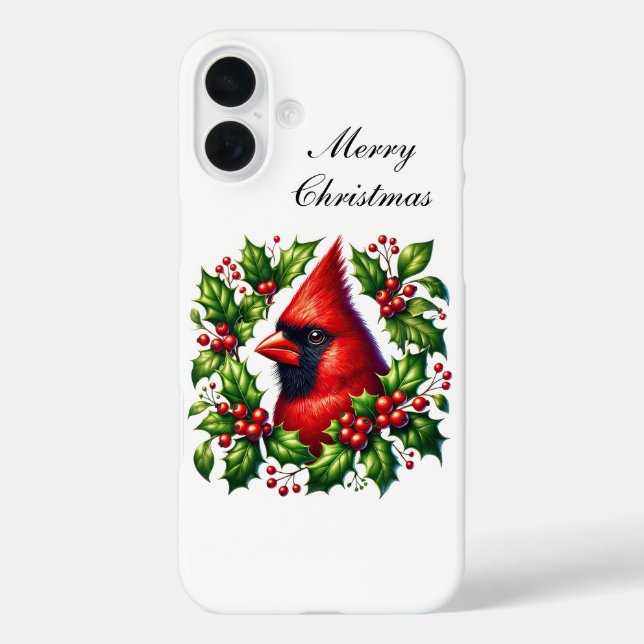 Festive Christmas Holiday Cardinal customisable  Case-Mate iPhone Case (Back)