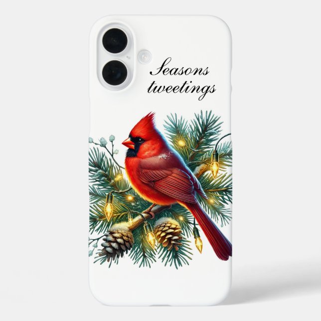 Festive Christmas Holiday Cardinal customisable  Case-Mate iPhone Case (Back)