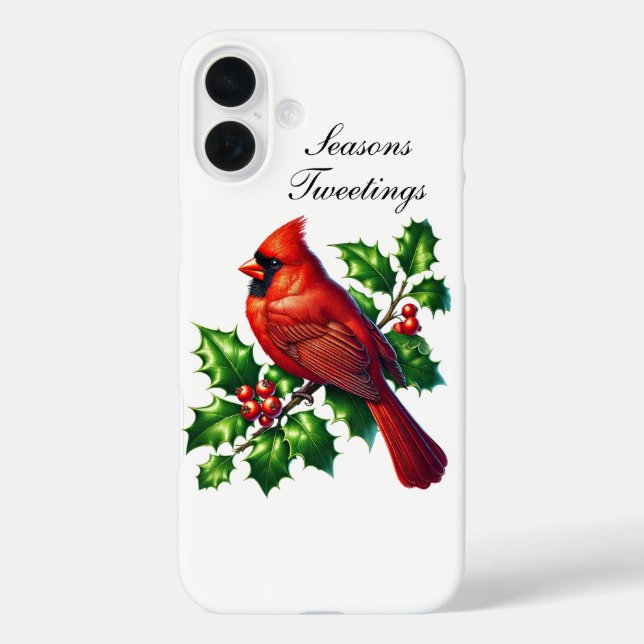 Festive Christmas Holiday Cardinal customisable  Case-Mate iPhone Case (Back)