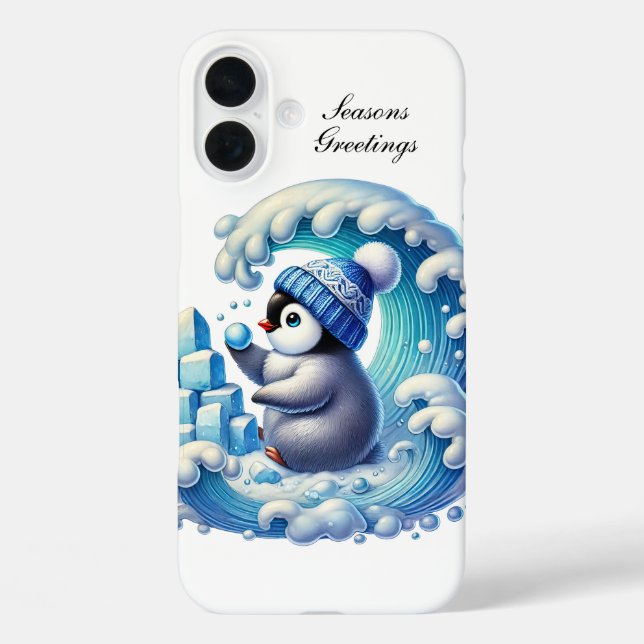 Festive Christmas Holiday customisable penguin  Case-Mate iPhone Case (Back)