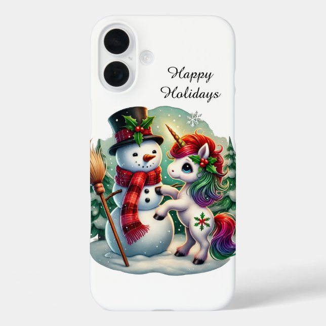 Festive Christmas Holiday customisable unicorn  Case-Mate iPhone Case (Back)