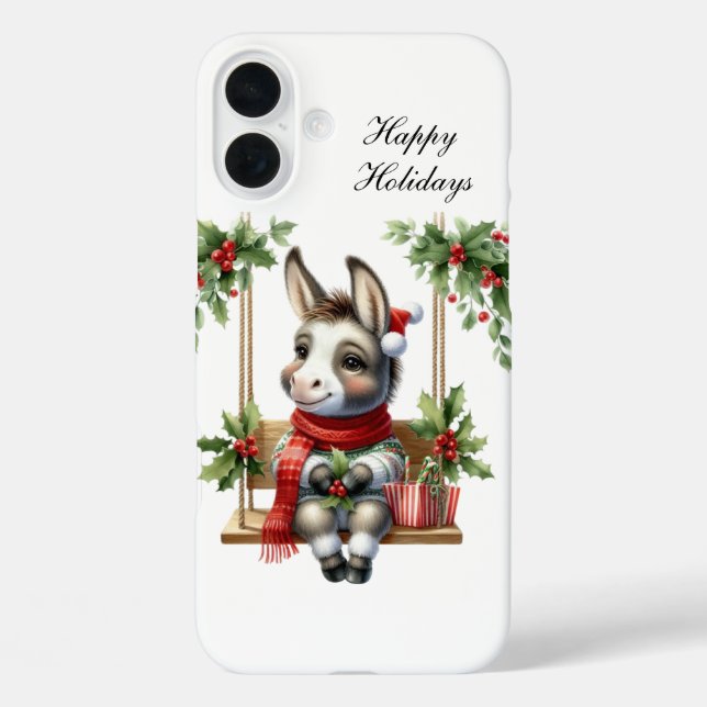 Festive Christmas Holiday donkey Case-Mate iPhone Case (Back)
