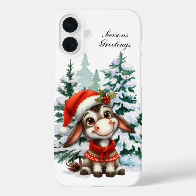 Festive Christmas Holiday donkey Case-Mate iPhone Case (Back)