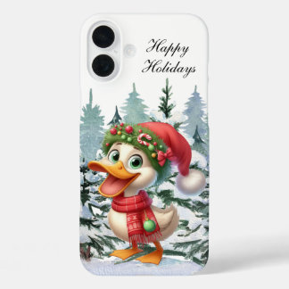 Festive Christmas Holiday duck  iPhone 16 Plus Case
