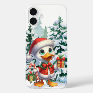 Festive Christmas Holiday duck iPhone 16 Plus Case