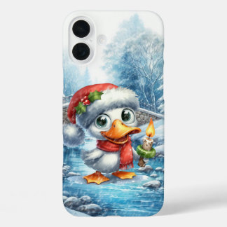 Festive Christmas Holiday duck  iPhone 16 Plus Case